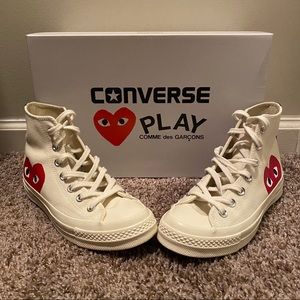 CDG X CONVERSE - Heart and Eyes High Tops Sneakers